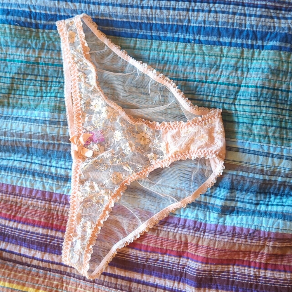 Agent provocateur panties underwear blush pink and gold lace